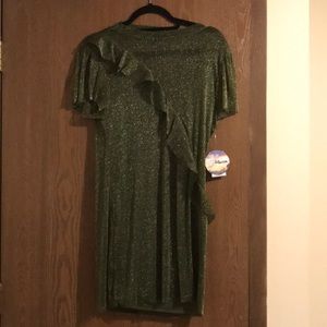 Shimmery olive colored dress